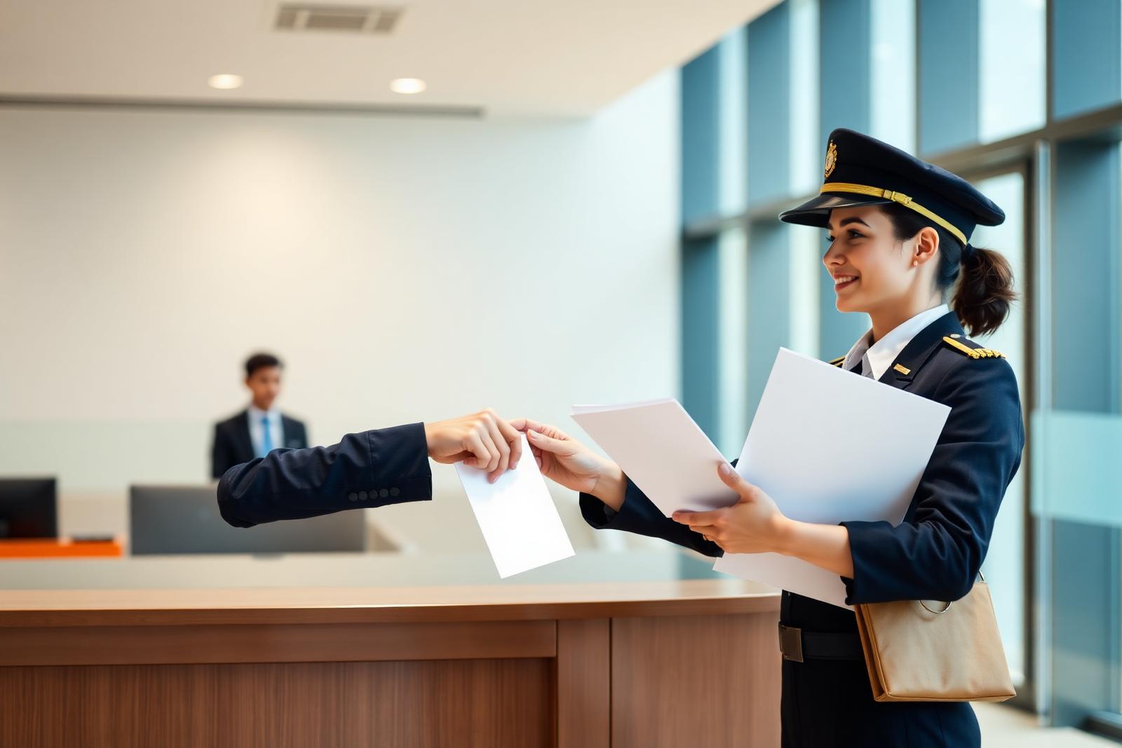 Legal document delivery to corporate office
